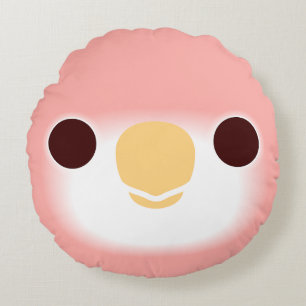 The face of a Rubino Bourke's parrot Round Pillow