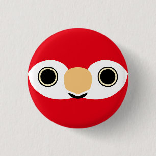 The face of a Scarlet macaw 1 Inch Round Button