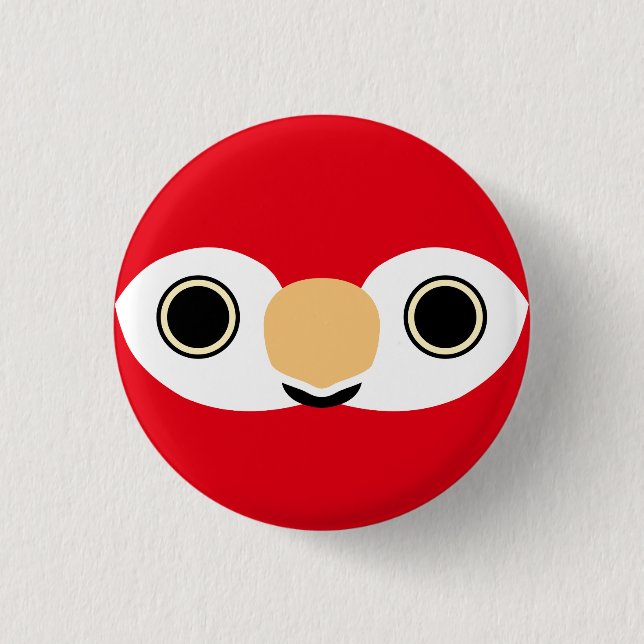 The face of a Scarlet macaw 1 Inch Round Button (Front)