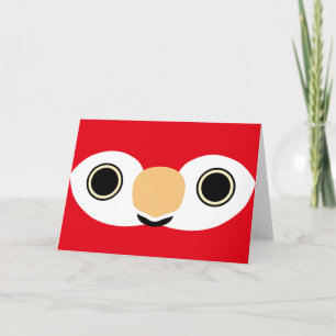 The face of a Scarlet macaw Card