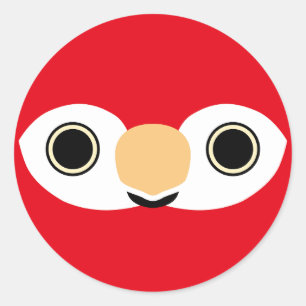 The face of a Scarlet macaw Classic Round Sticker