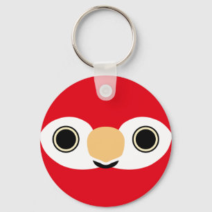 The face of a Scarlet macaw Keychain