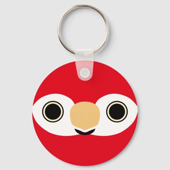 The face of a Scarlet macaw Keychain (Front)