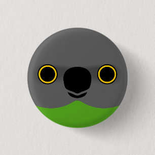 The face of a Senegal Parrot 1 Inch Round Button
