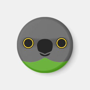 The face of a Senegal Parrot Magnet
