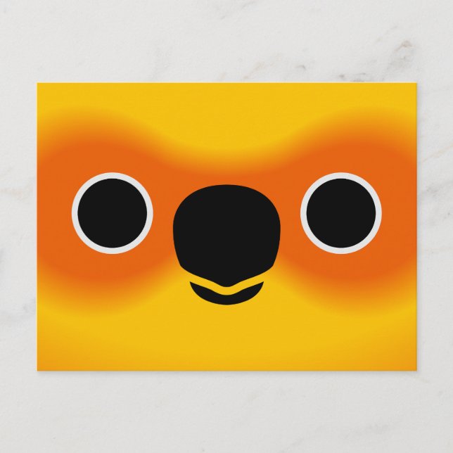 The face of a Sun Conure Holiday Postcard (Front)