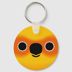 The face of a Sun Conure Keychain
