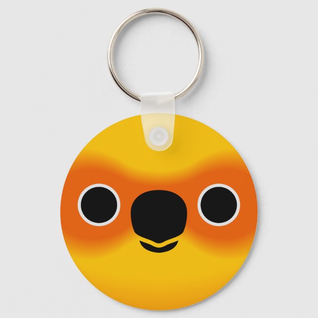 The face of a Sun Conure Keychain (Front)