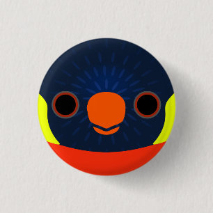 The face of a Sunset lorikeet 1 Inch Round Button