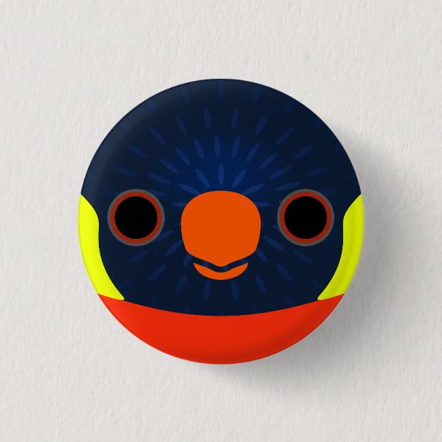 The face of a Sunset lorikeet 1 Inch Round Button (Front)