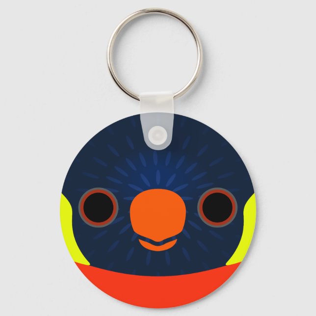 The face of a Sunset lorikeet Keychain (Front)