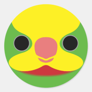The face of a Superb parrot Classic Round Sticker