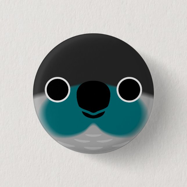 The face of a Turquoise Green-cheeked parakeet 1 Inch Round Button (Front)