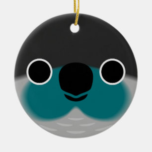 The face of a Turquoise Green-cheeked parakeet Ceramic Ornament