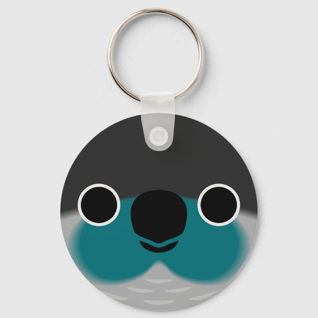 The face of a Turquoise Green-cheeked parakeet Keychain (Front)