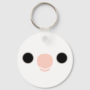The face of a white face Clear Pied cockatiel Keychain