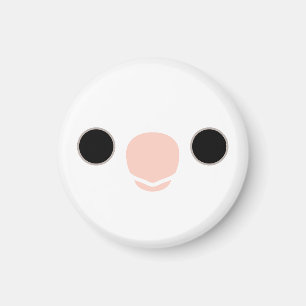 The face of a white face Clear Pied cockatiel Magnet