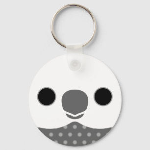 The face of a white-faced Pearl male cockatiel Keychain