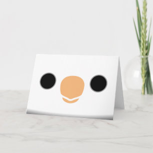 The face of a white-faced pied male cockatiel card