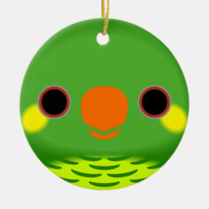 The face of a Yellow-cheeked lorikeet Ceramic Ornament