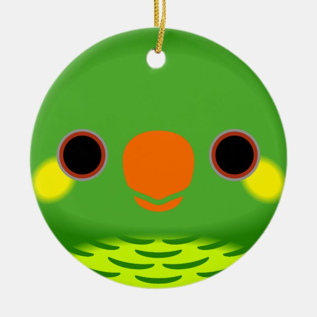 The face of a Yellow-cheeked lorikeet Ceramic Ornament (Front)