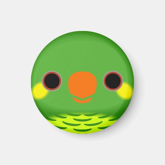 The face of a Yellow-cheeked lorikeet Magnet (Front)