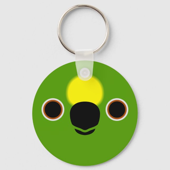 The face of a Yellow-crowned amazon Keychain (Front)