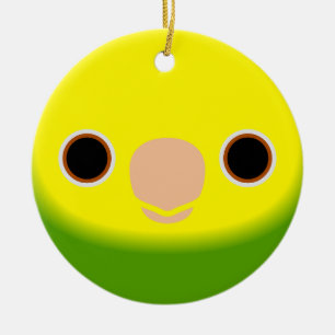 The face of a Yellow-headed amazon Ceramic Ornament