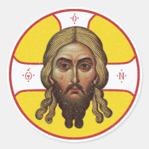 The Face Of Christ Orthodox Icon Classic Round Sticker