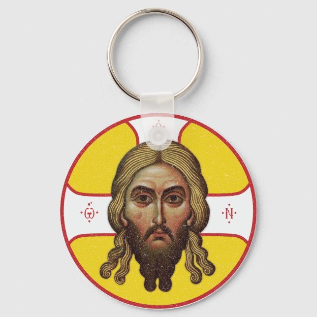 The Face Of Christ Orthodox Icon Keychain (Front)