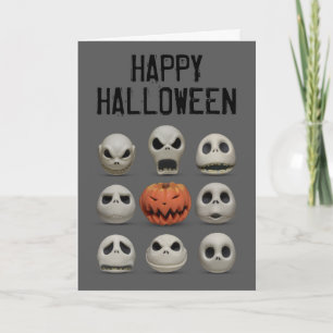The Faces of Jack Skellington the Pumpkin King Card