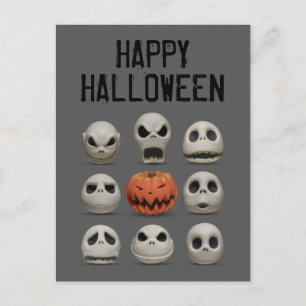 The Faces of Jack Skellington the Pumpkin King Postcard