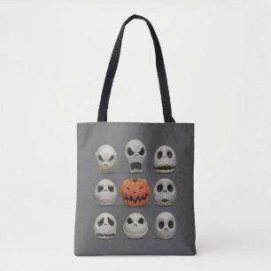 The Faces of Jack Skellington the Pumpkin King Tote Bag