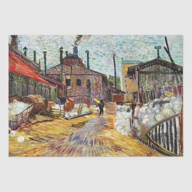 The Factory (1887) by Vincent Van Gogh  Tissue Pap Tissue Paper (Front)