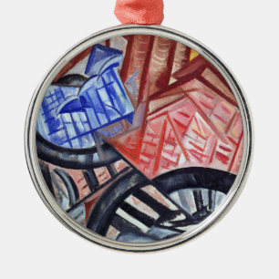 The Factory and the Bridge Metal Ornament