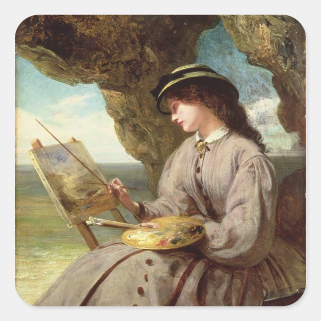 The Fair Amateur, 1862 Square Sticker (Front)