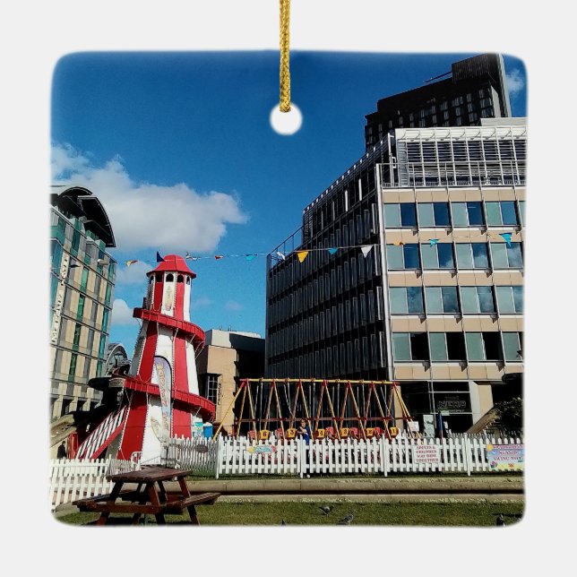 The fair, city center ceramic ornament (Back)