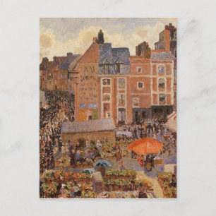 The Fair, Dieppe Sunny Afternoon  Camille Pissarro Postcard