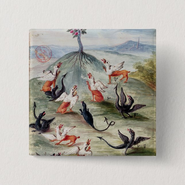 The Fair Flower on the Mountain' 2 Inch Square Button (Front)