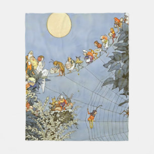 “ The Fairies Birthday” by Heath Robinson Fleece Blanket