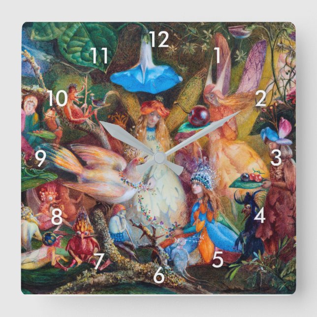 The Fairies' Favourite, John Anster Fitzgerald Square Wall Clock (Front)