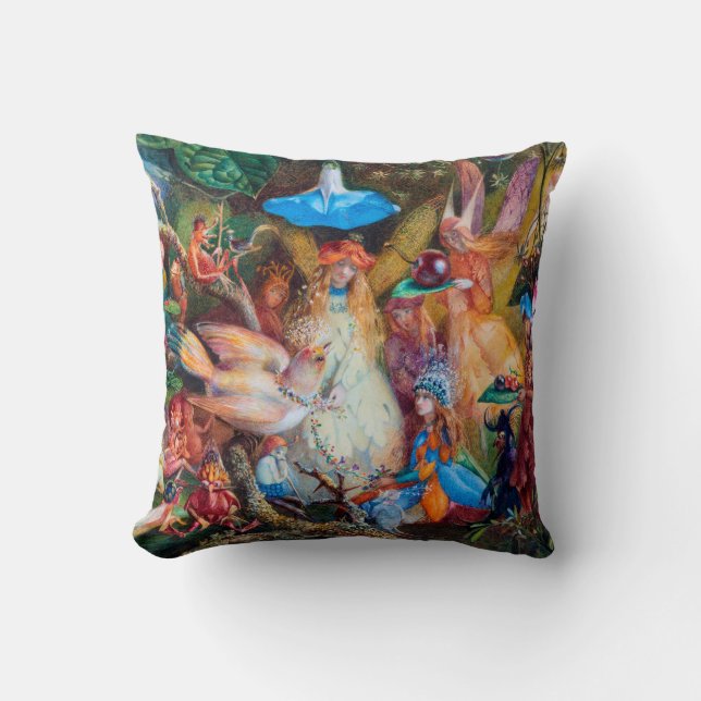 The Fairies' Favourite, John Anster Fitzgerald Throw Pillow (Front)