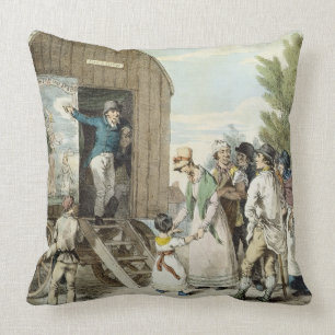 The Fairs: The Show, c.1821 (colour litho) Throw Pillow