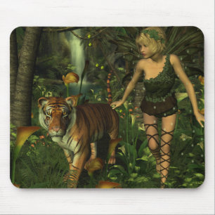 The Fairy and the Tiger Mouse Pad