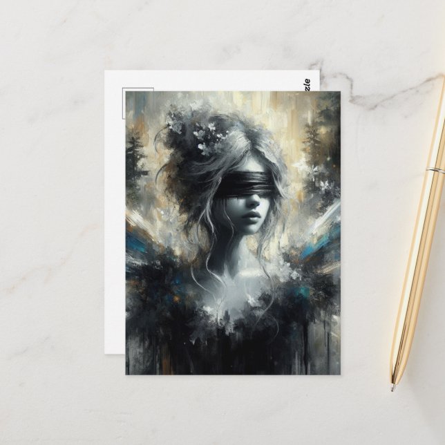 The Fairy in a Blindfold Postcard (Front/Back In Situ)