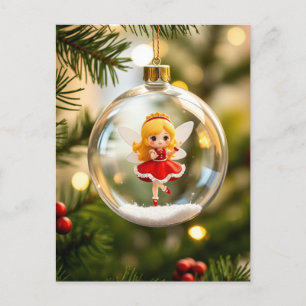 The Fairy in the Christmas Tree Holiday Postcard
