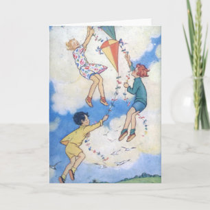 The Fairy Kites Vintage Greeting Card