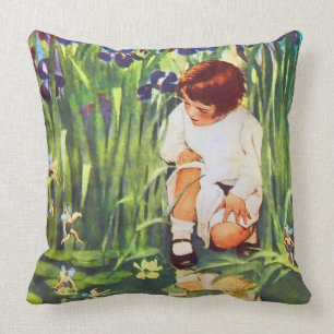 The Fairy Picnic Jessie Willcox Smith Fine Art Throw Pillow