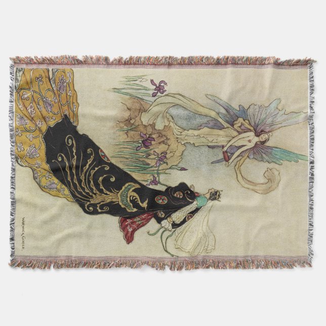 The Fairy There Welcomed Her Majesty Throw Blanket (Front)