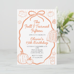 The Fall I Turned Fifteen Autumn 15th Birthday Invitation